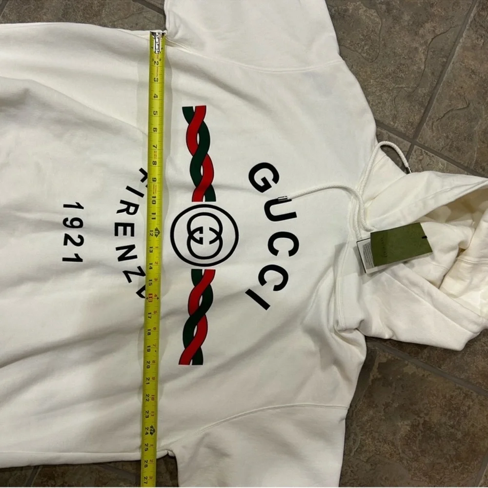 Men’s Gucci FIRENZE 1921 cotton hoodie interlocking G/web strike size XXXL